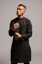 Carbon Co - Linen Men's Kurta Set - CiceroniKurta Set, Festive WearSaphed