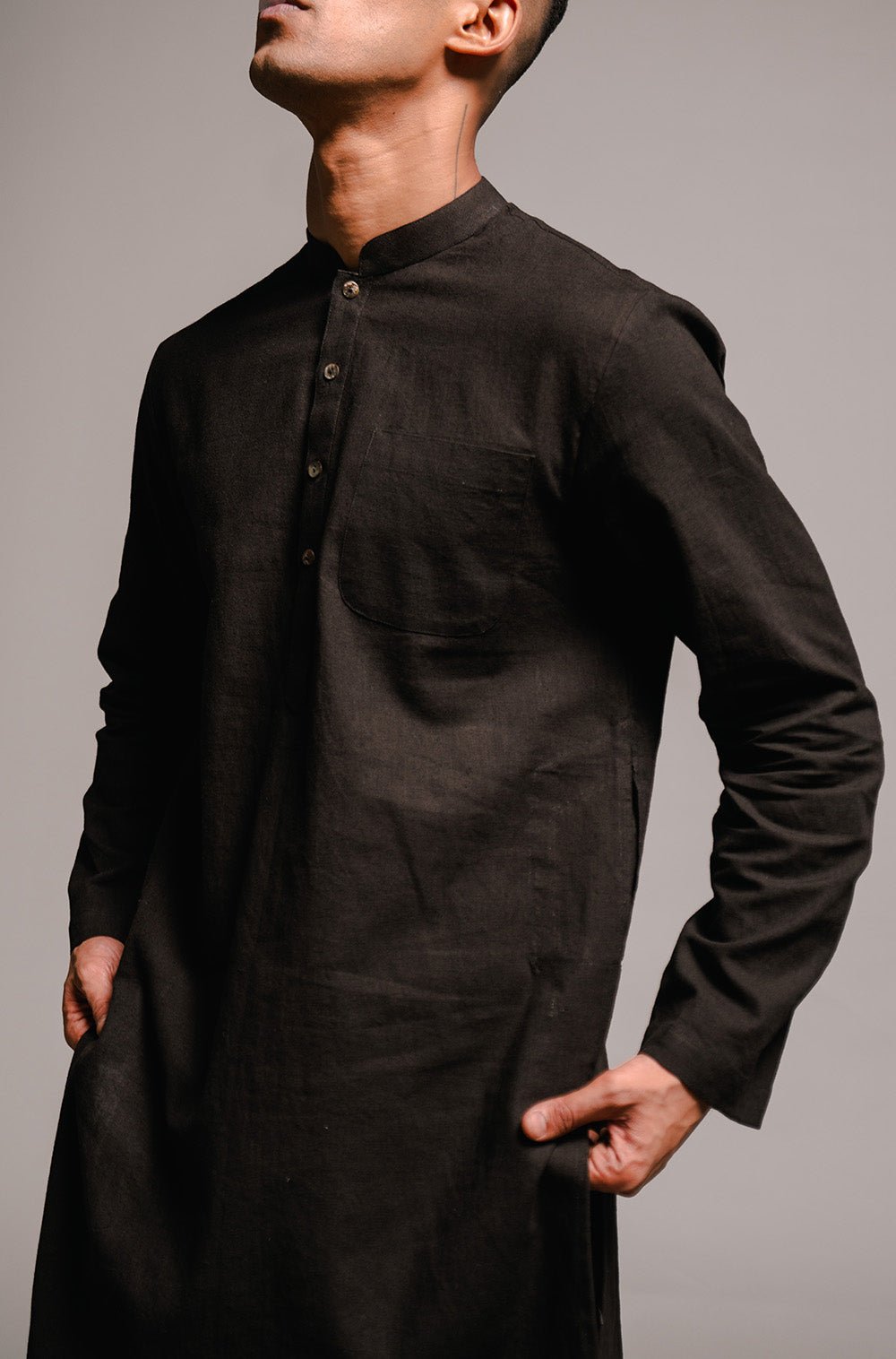 Carbon Co - Linen Men's Kurta Set - CiceroniKurta Set, Festive WearSaphed