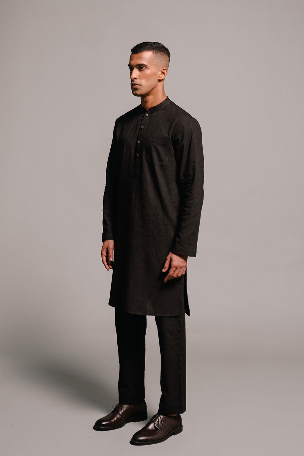 Carbon Co - Linen Men's Kurta Set - CiceroniKurta Set, Festive WearSaphed