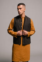 Carbon Co - Linen Men's Nehru Jacket - CiceroniJacketsSaphed