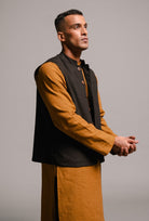 Carbon Co - Linen Men's Nehru Jacket - CiceroniJacketsSaphed