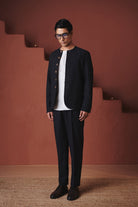 Carbon Co - Linen Men's Round Neck Jacket Set - CiceroniCo - ord SetSaphed