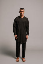 Carbon Co - Linen Men's Side Open Kurta Set - CiceroniKurta Set, Festive WearSaphed