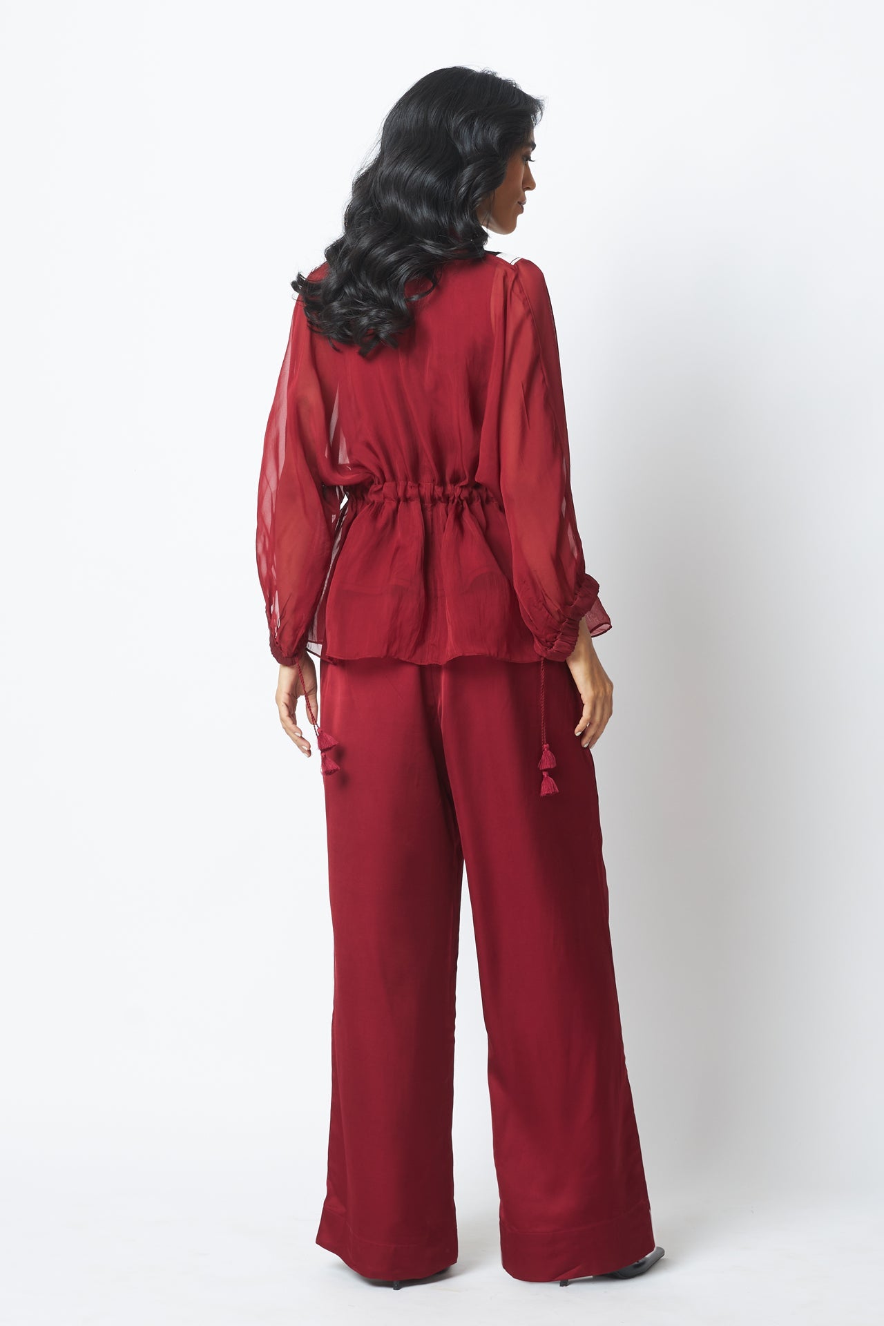 Carla - Sheer Tie - up Jacket & Pants - CiceroniCo - ord SetMadder Much