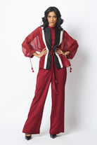 Carla - Sheer Tie - up Jacket & Pants - CiceroniCo - ord SetMadder Much
