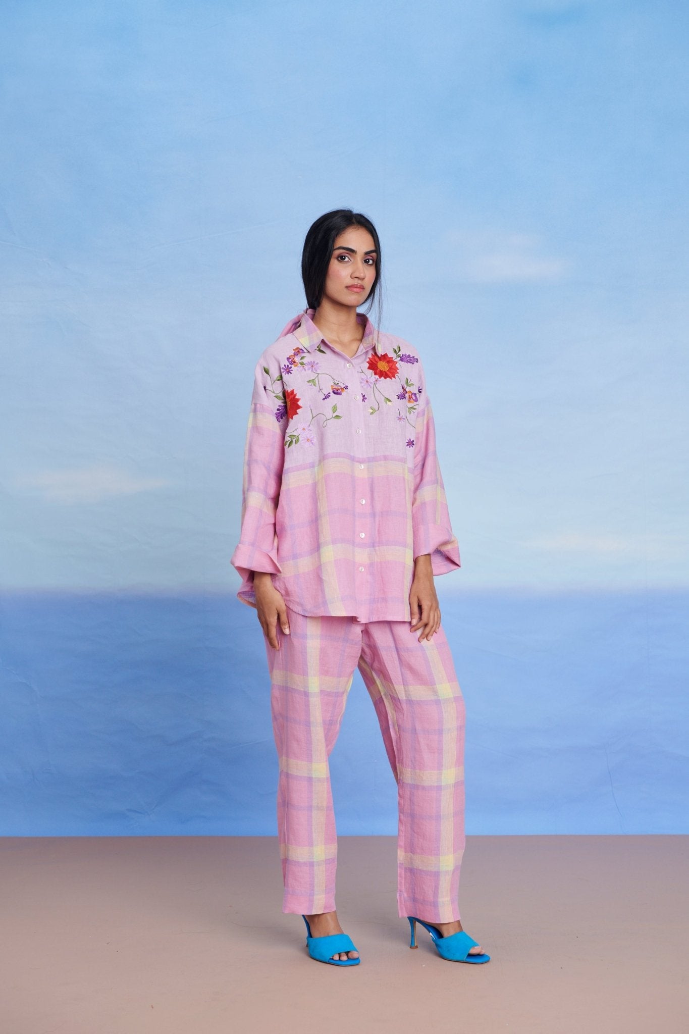 Cassata Linen Pleated Pants - CiceroniPantsSaphed