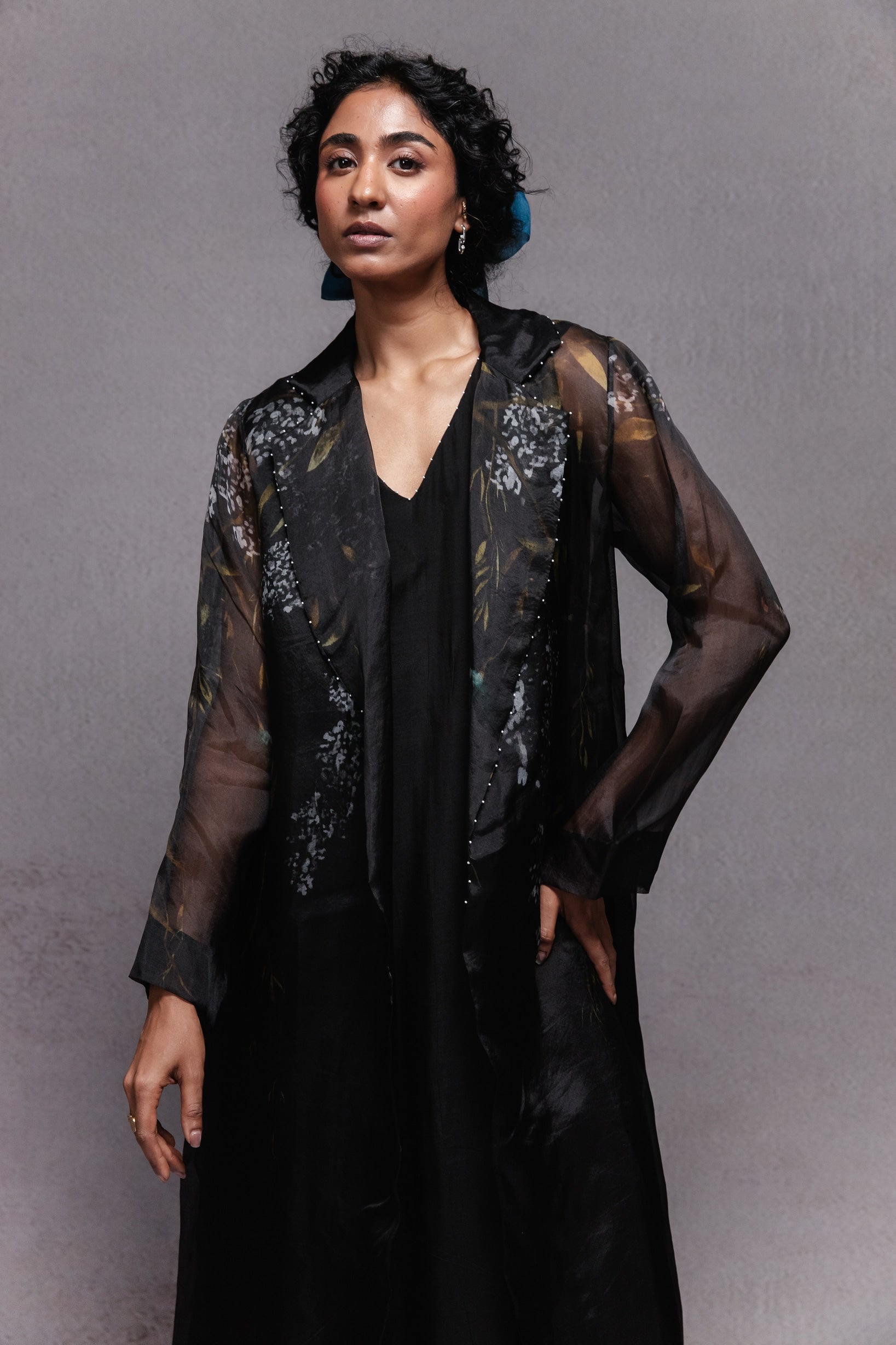 Cattleya Trench in Black Set - CiceroniJacket SetSubbah