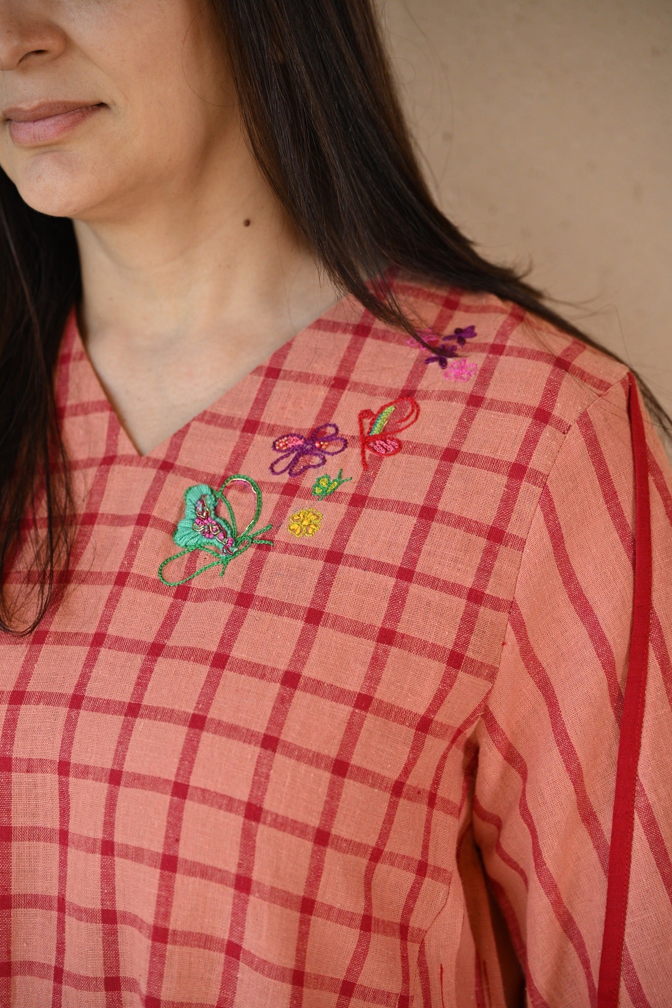 Cedar Dress - Peach Stripe - CiceroniDressesRang by Rajvi