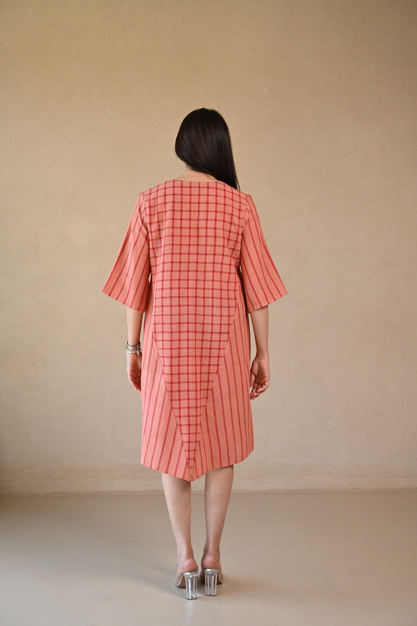 Cedar Dress - Peach Stripe - CiceroniDressesRang by Rajvi
