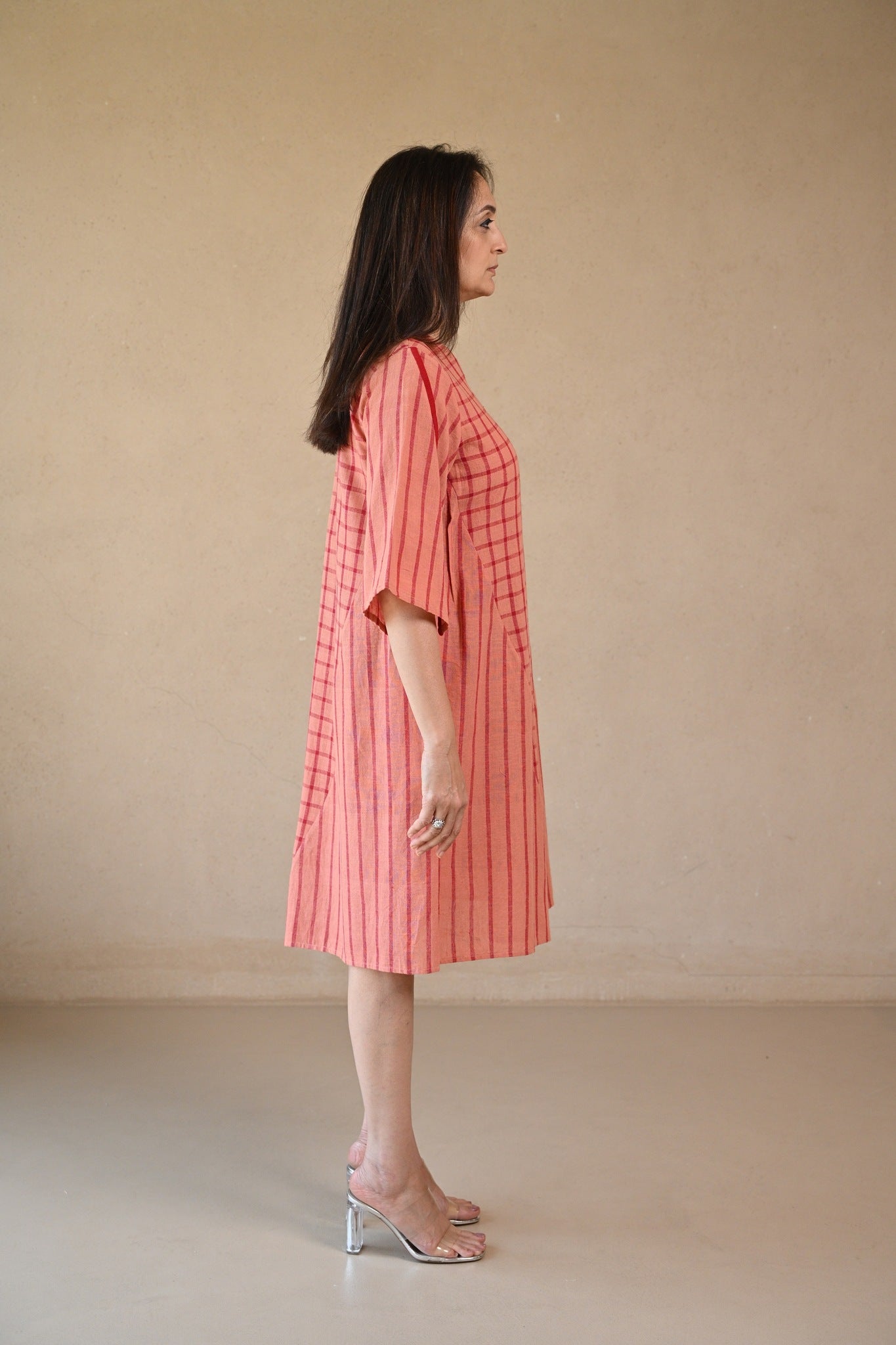 Cedar Dress - Peach Stripe - CiceroniDressesRang by Rajvi