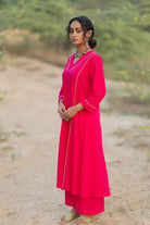 Cerise Kurta Set with Dupatta - CiceroniKurta Set, Everyday WearMaidaan
