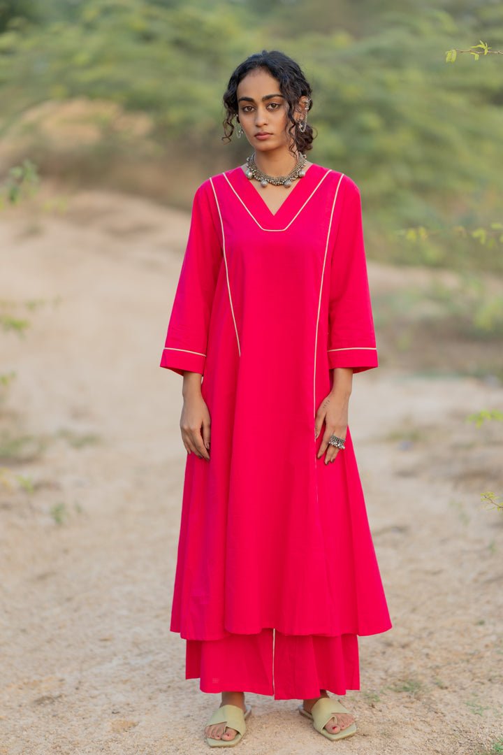 Cerise Kurta Set with Dupatta - CiceroniKurta Set, Everyday WearMaidaan
