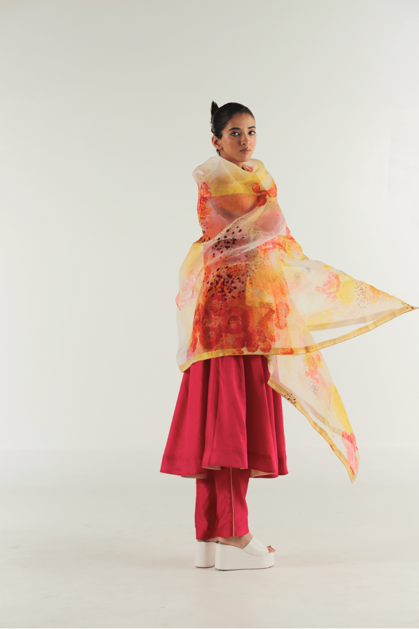 Cerise Pink Ghera Anarkali Set - CiceroniKurta Set, Festive WearTil