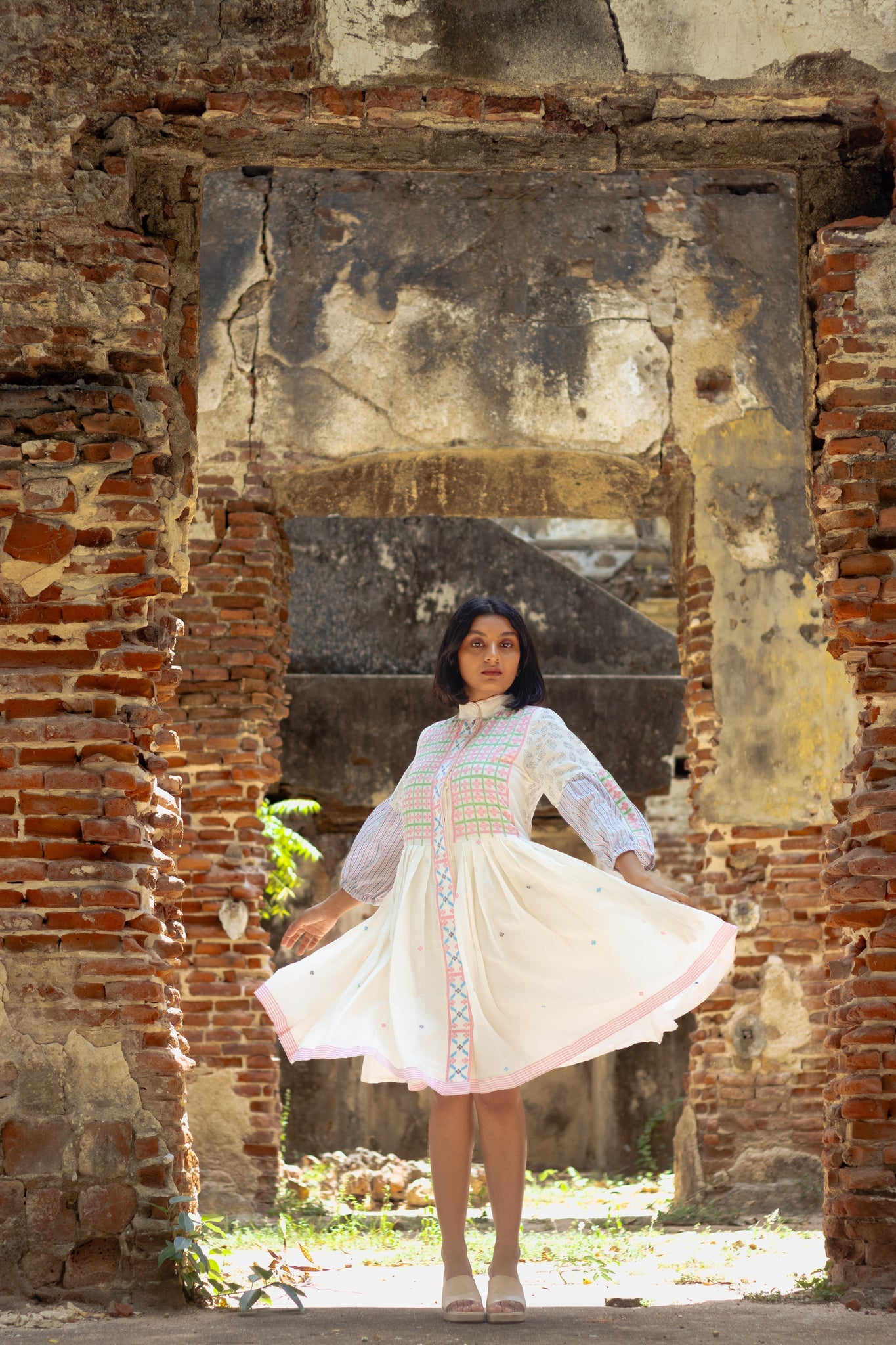 Ceylon Half Pleat Dress - CiceroniDressesBhomra