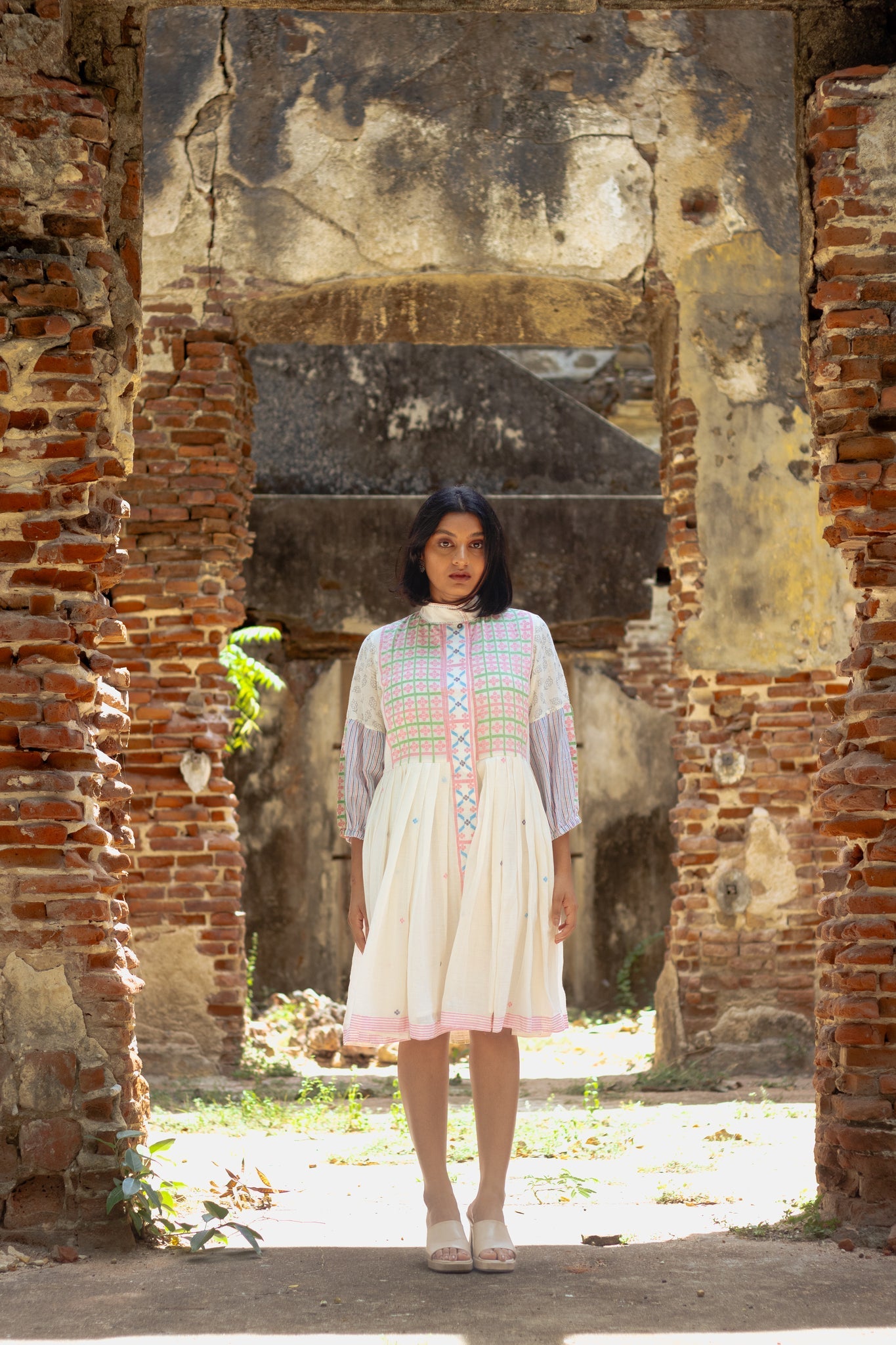 Ceylon Half Pleat Dress - CiceroniDressesBhomra