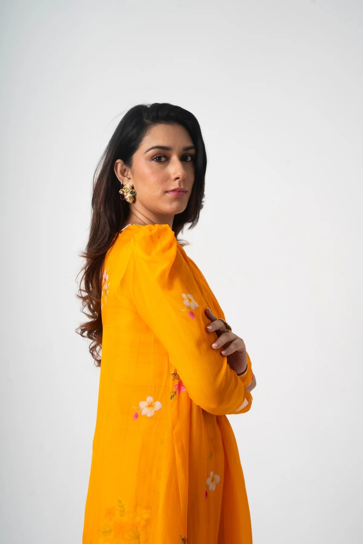 Chafa Blossom Orange Set - CiceroniKurta Set, Festive WearPrachi Kamat