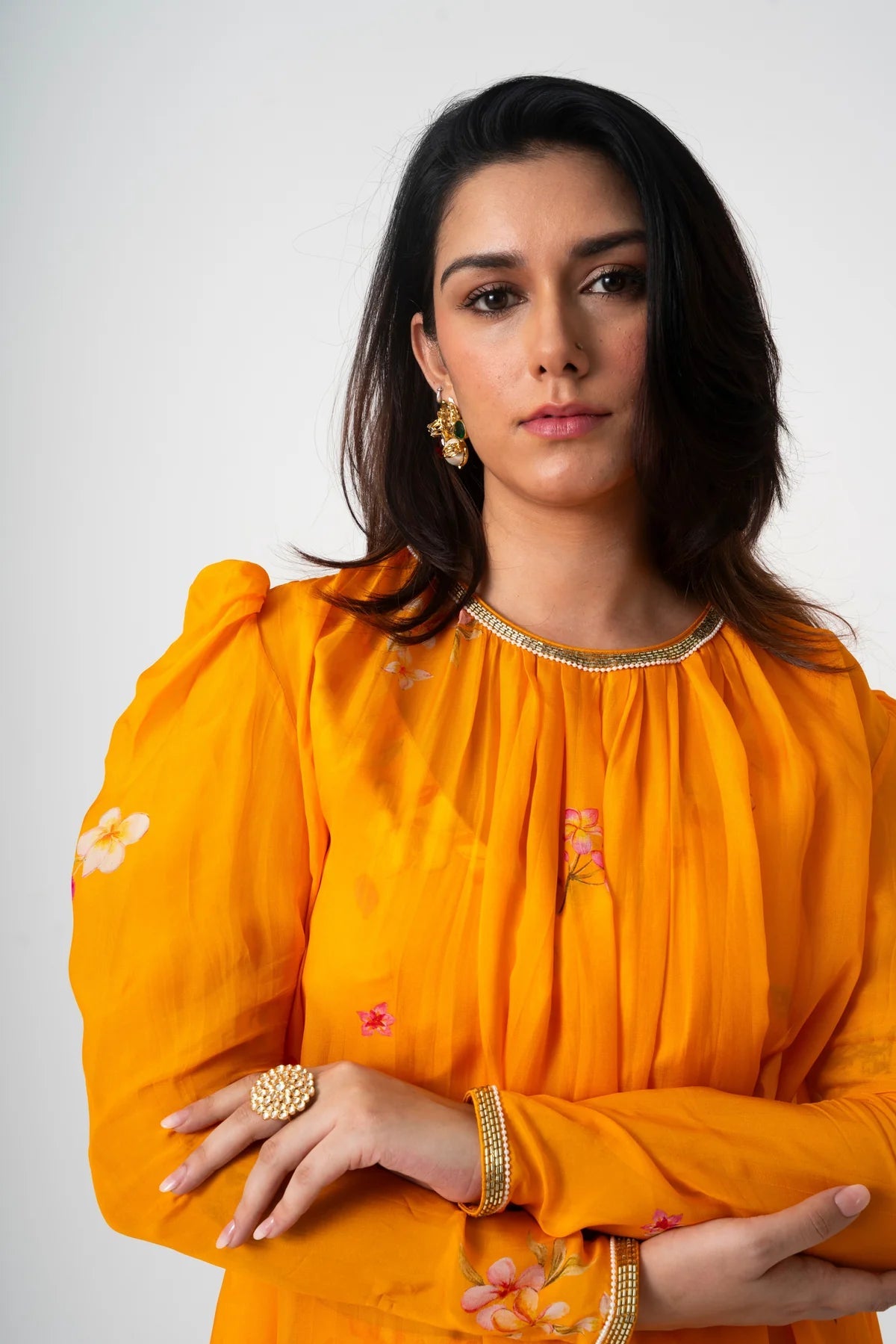 Chafa Blossom Orange Set - CiceroniKurta Set, Festive WearPrachi Kamat
