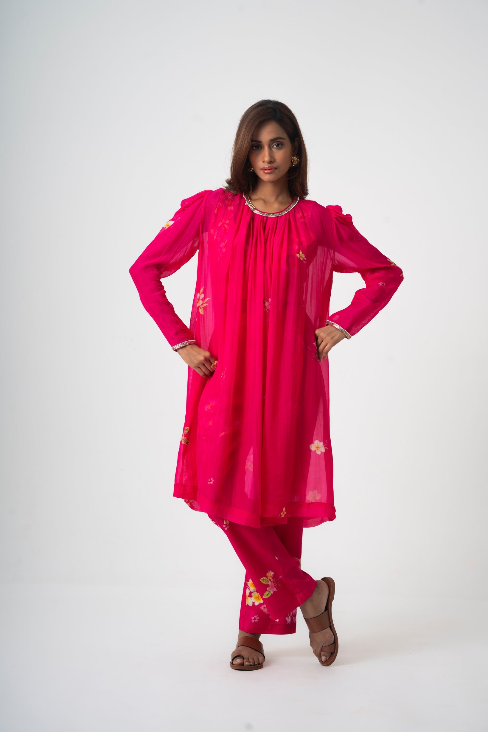 Chafa Blossom Pink Set - CiceroniKurta Set, Festive WearPrachi Kamat