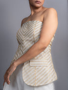 Chanderi Striped Tube and Silk Trousers Set - CiceroniCo - ord SetOtouto