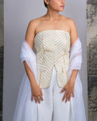 Chanderi Striped Tube and Silk Trousers Set - CiceroniCo - ord SetOtouto