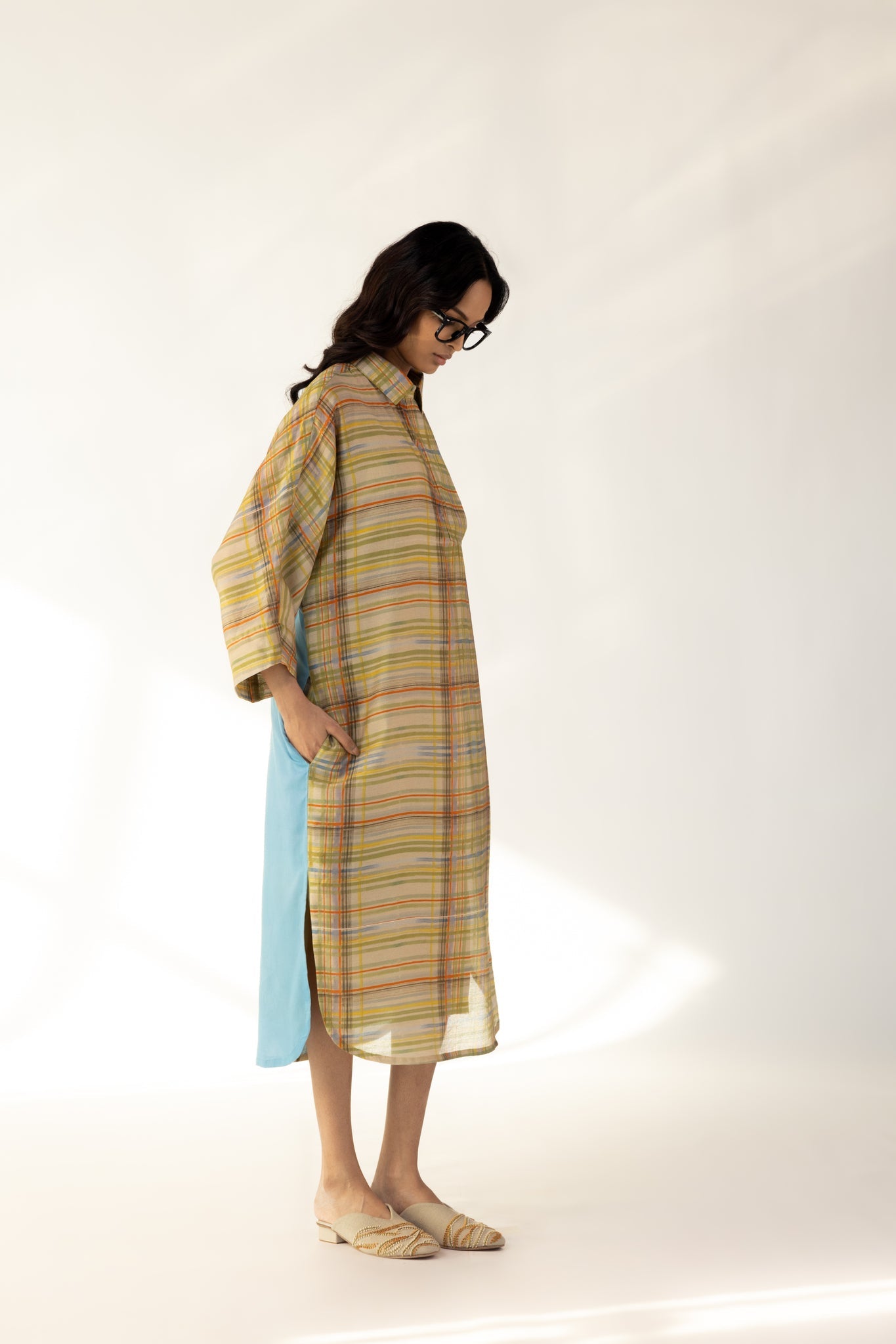 Check Orchid Shirt Dress - CiceroniDressesOtouto