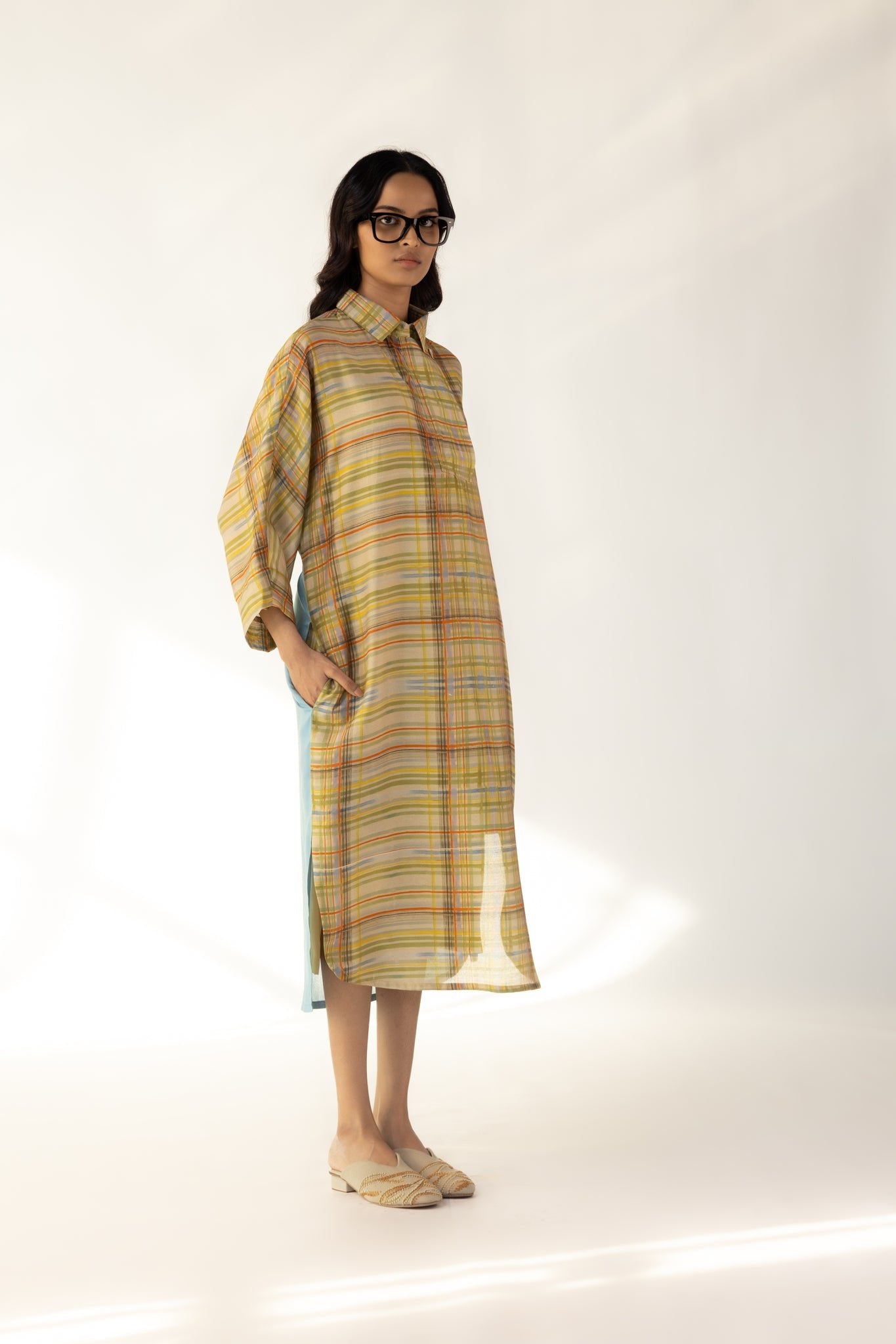 Check Orchid Shirt Dress - CiceroniDressesOtouto