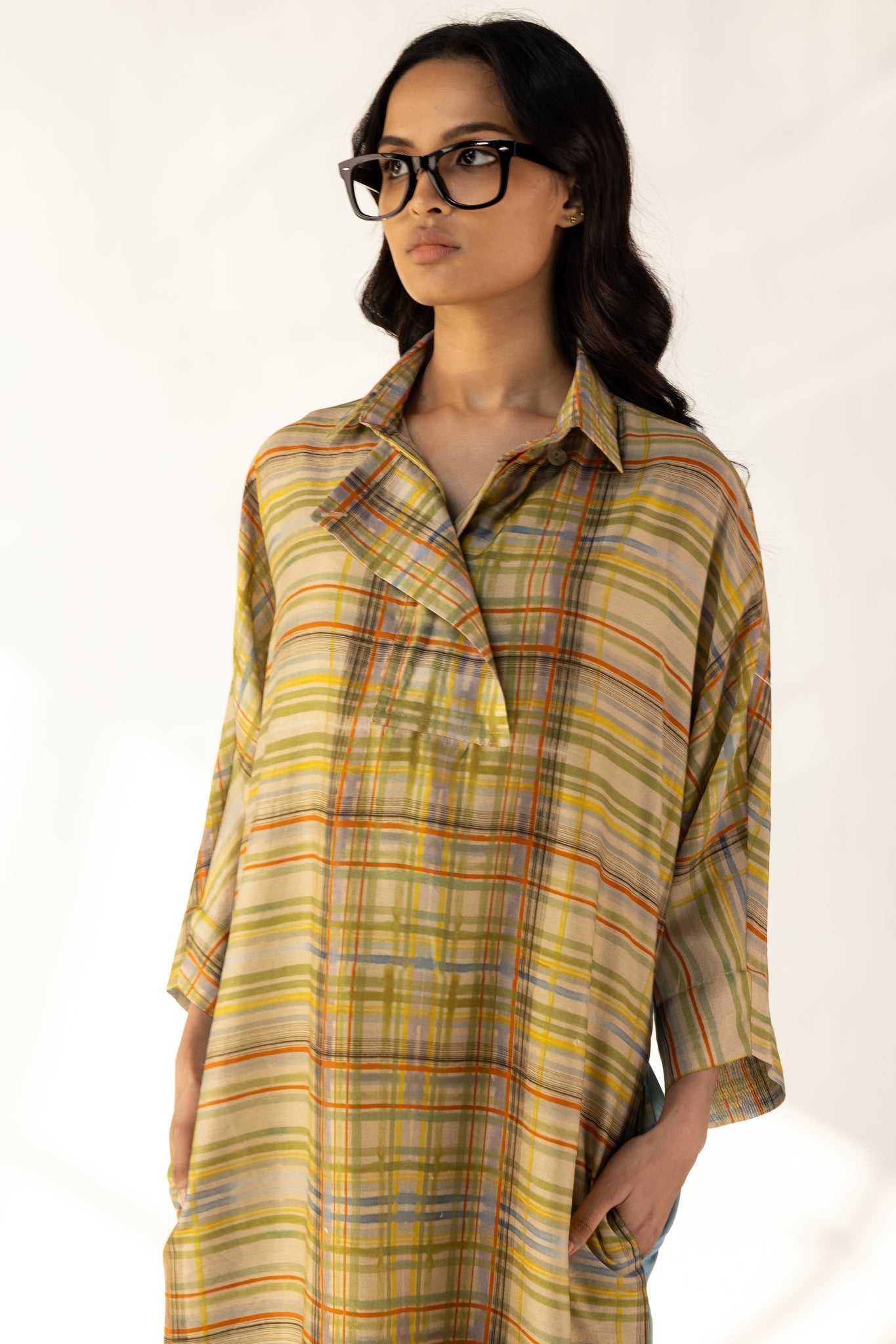 Check Orchid Shirt Dress - CiceroniDressesOtouto