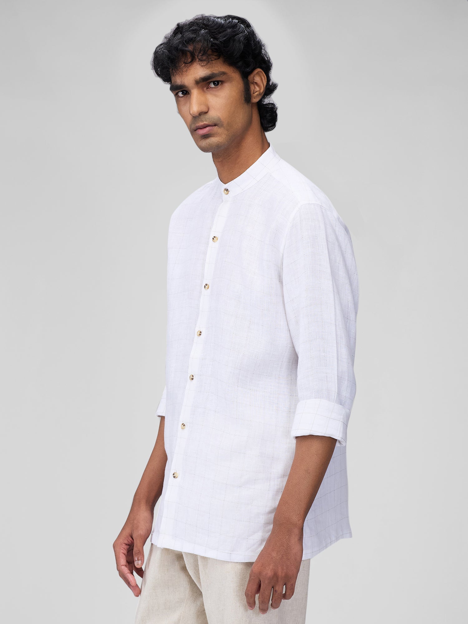 Check Shirt - 100% Linen - CiceroniMen Shirtsbhrāta