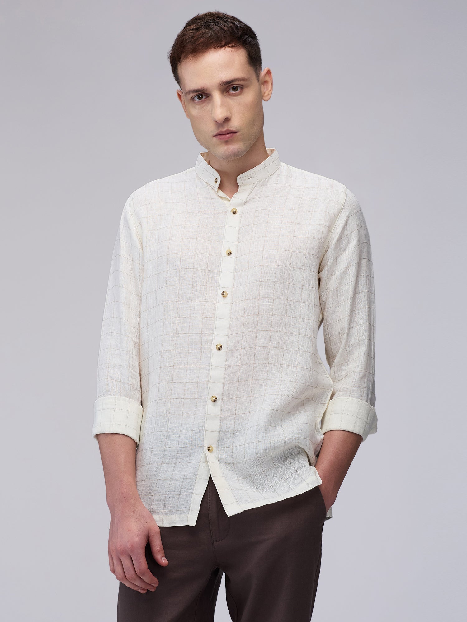 Check Shirt - 100% Linen - CiceroniMen Shirtsbhrāta