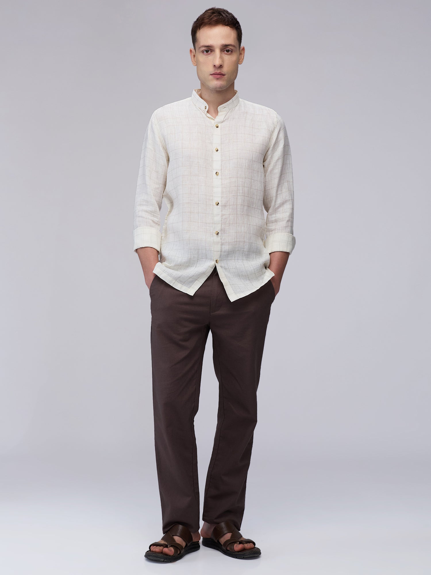 Check Shirt - 100% Linen - CiceroniMen Shirtsbhrāta