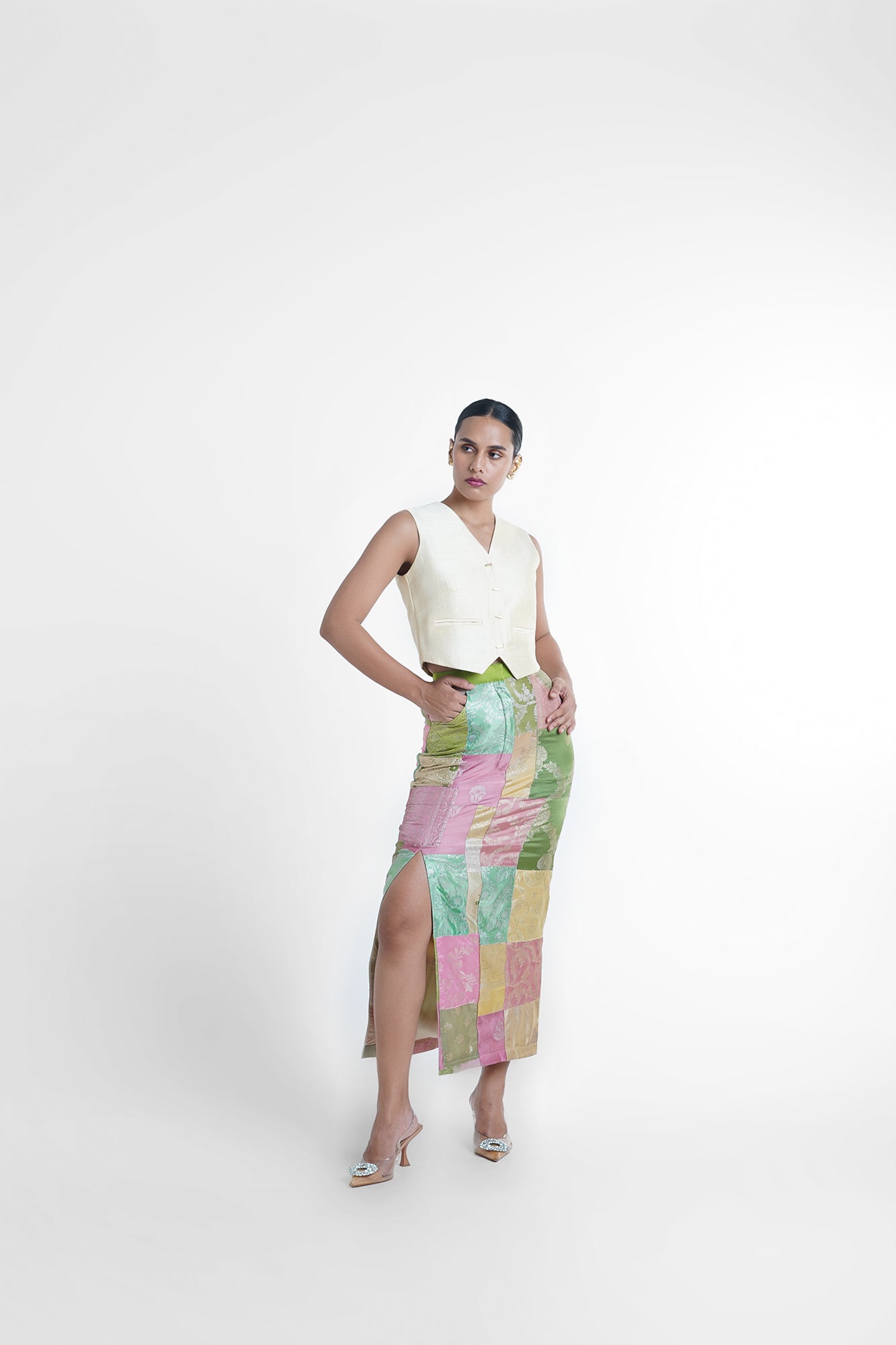 Cheri Upcycled Silk Pencil Skirt - CiceroniSkirtsShriya Singhi