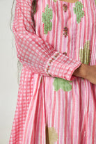 Cherry Blossom Block Printed Kurta Set with Dupatta - CiceroniKurta SetPants and Pajamas