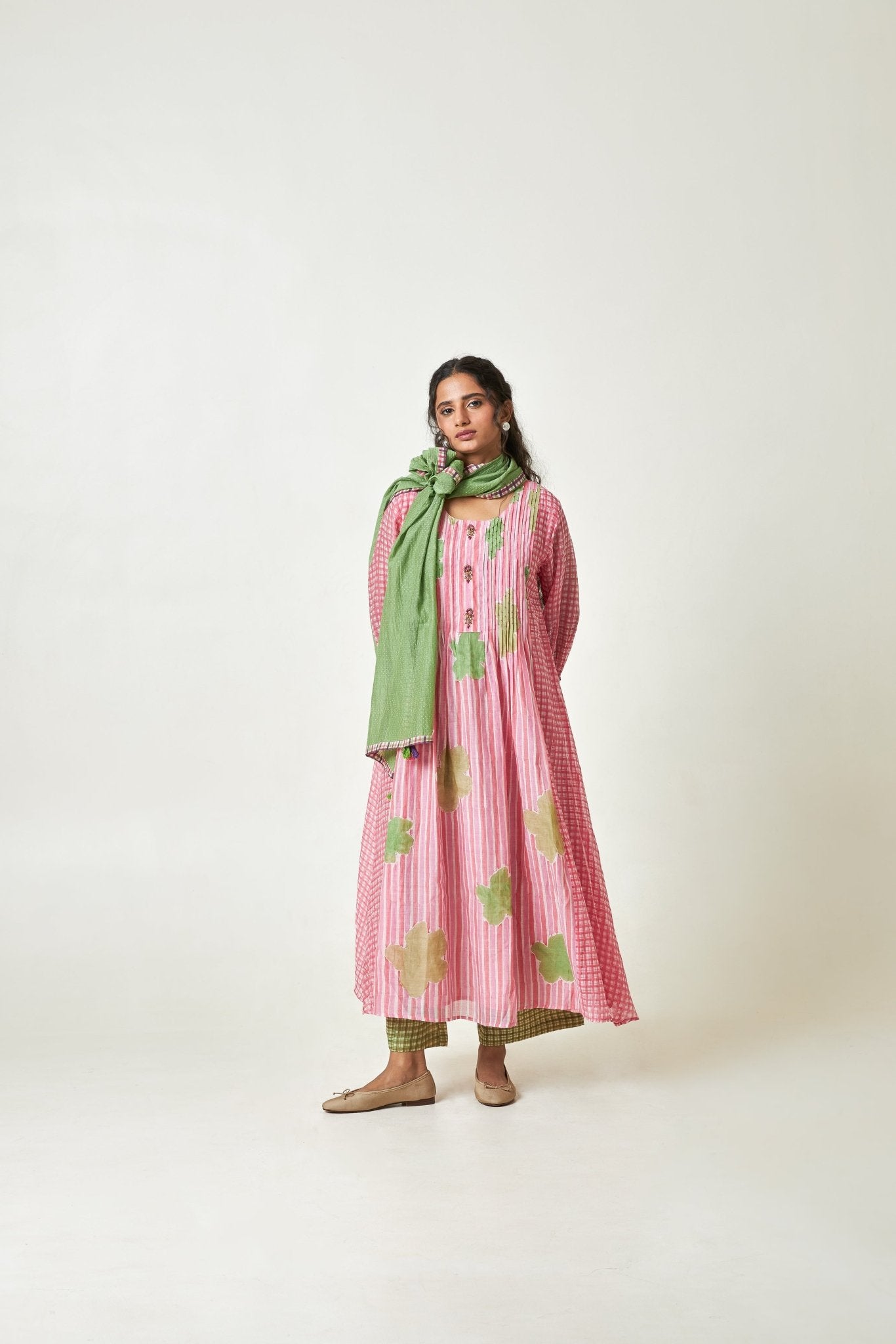 Cherry Blossom Block Printed Kurta Set with Dupatta - CiceroniKurta SetPants and Pajamas