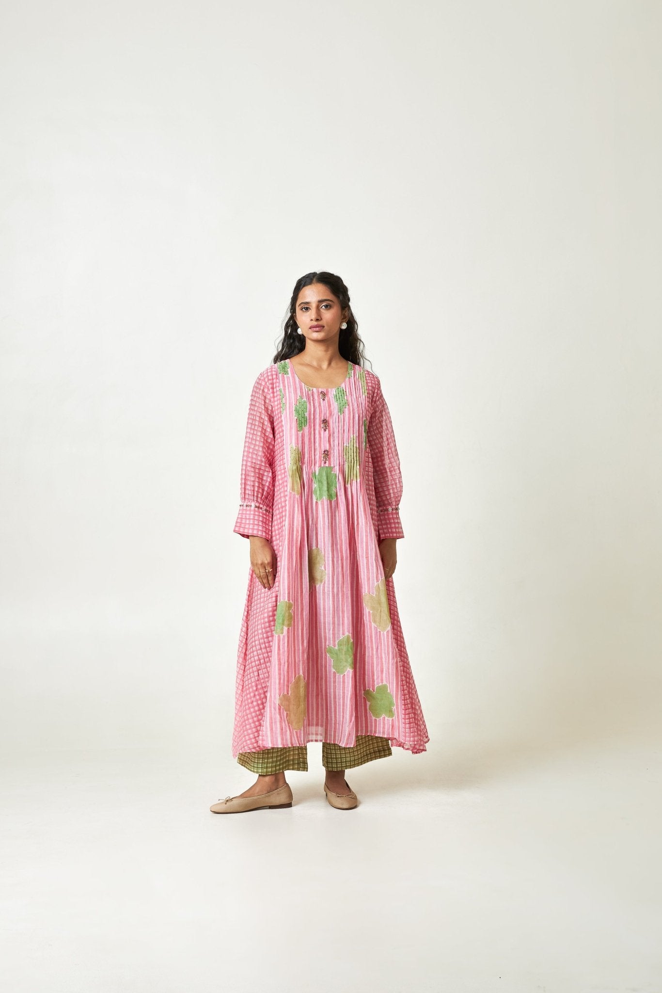 Cherry Blossom Block Printed Kurta Set - CiceroniKurta SetPants and Pajamas