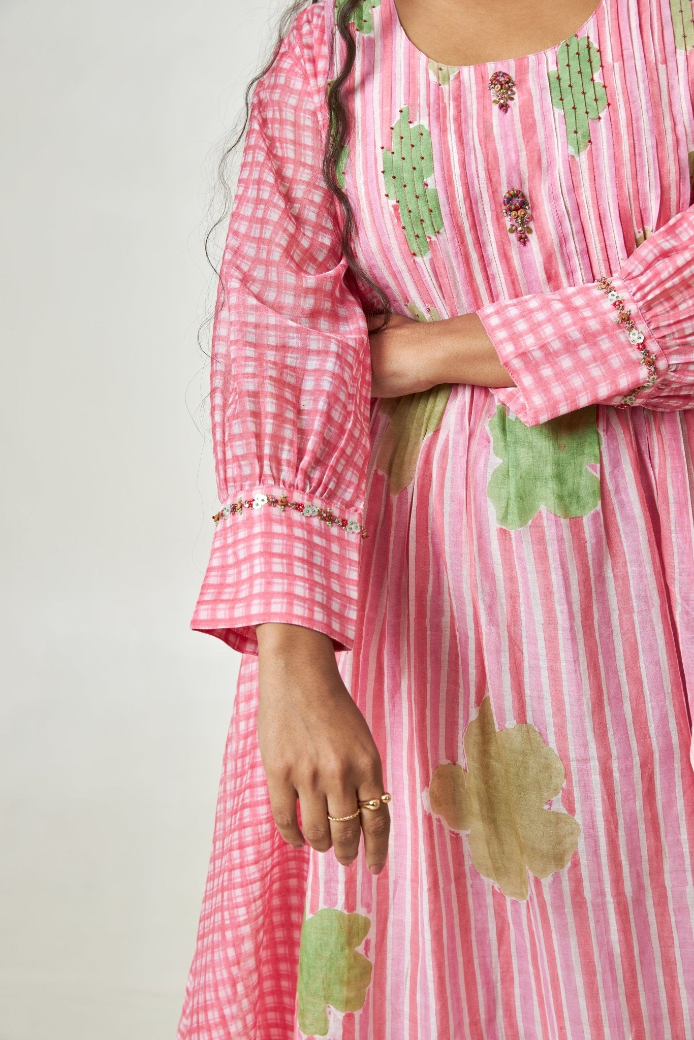 Cherry Blossom Block Printed Kurta Set - CiceroniKurta SetPants and Pajamas