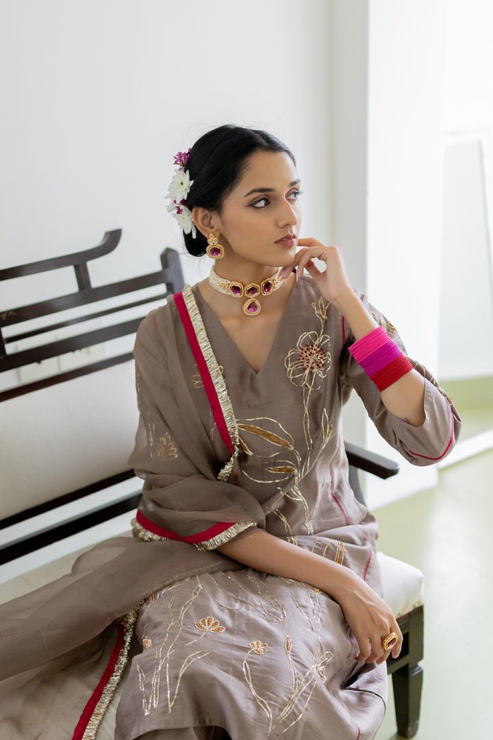 Chhayaa Embroidered Kurta Set with Dupatta - CiceroniKurta Set, Festive WearSilai Studio