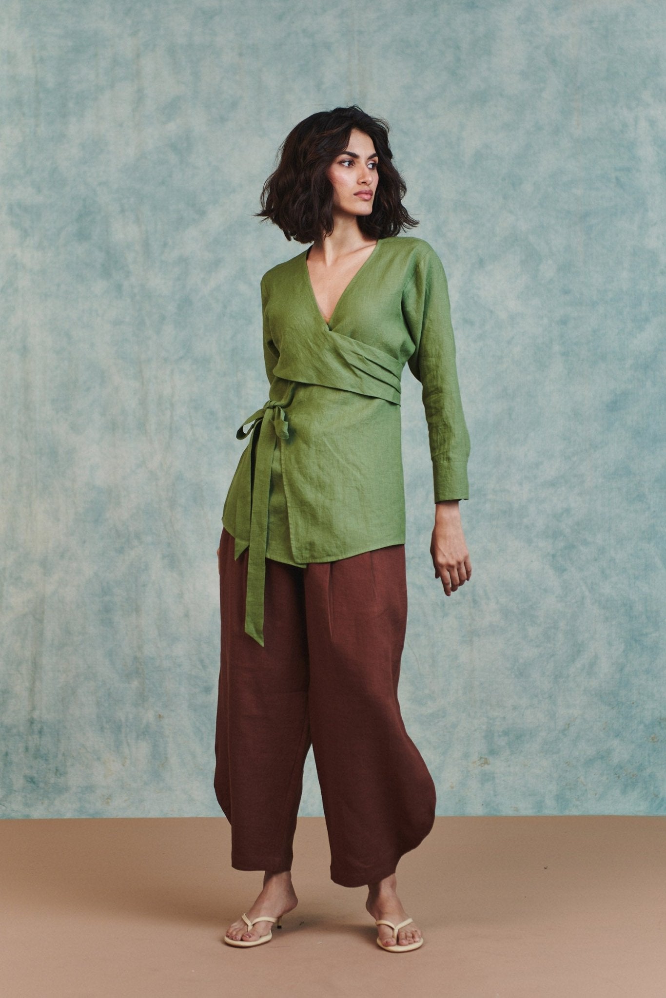 Chocolate Linen Billow Pants - CiceroniWomen PantsSaphed