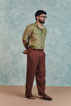 Chocolate Linen Men's Baggy Pants - CiceroniPantsSaphed
