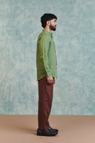 Chocolate Linen Men's Pleated Tapered Pants - CiceroniPantsSaphed