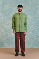 Chocolate Linen Men's Pleated Tapered Pants - CiceroniPantsSaphed
