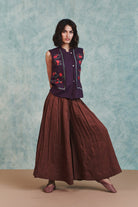 Chocolate Linen Multi - Pleated Pants - CiceroniWomen PantsSaphed