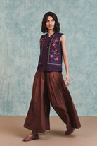 Chocolate Linen Multi - Pleated Pants - CiceroniWomen PantsSaphed