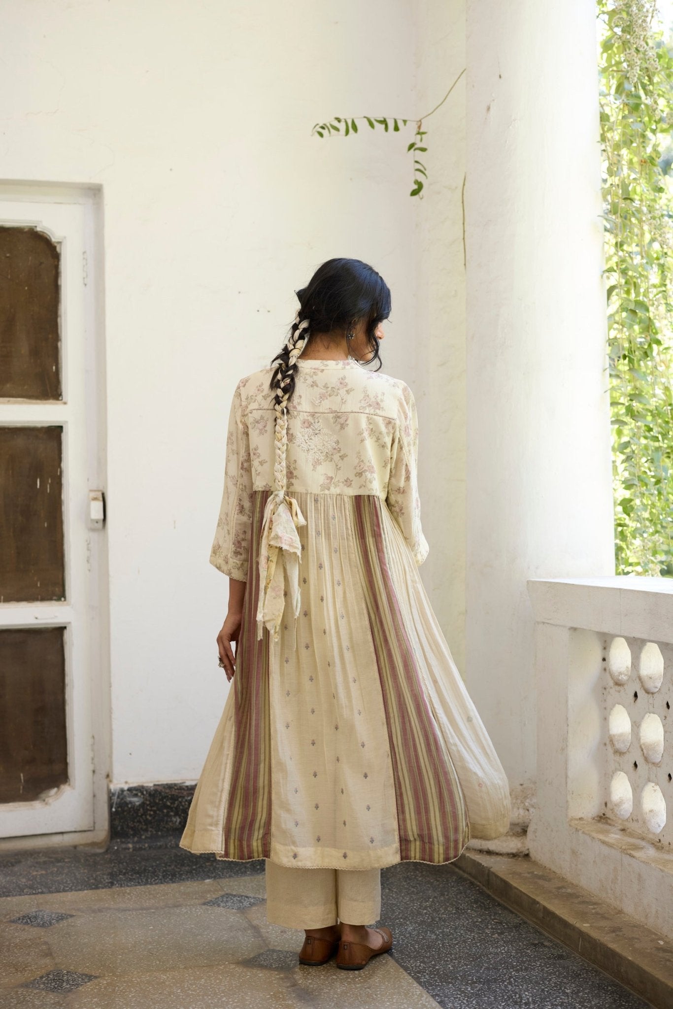 Chowa Kurta Set - Ecru and Purple - CiceroniKurta Set, Everyday WearKhyati Rughani
