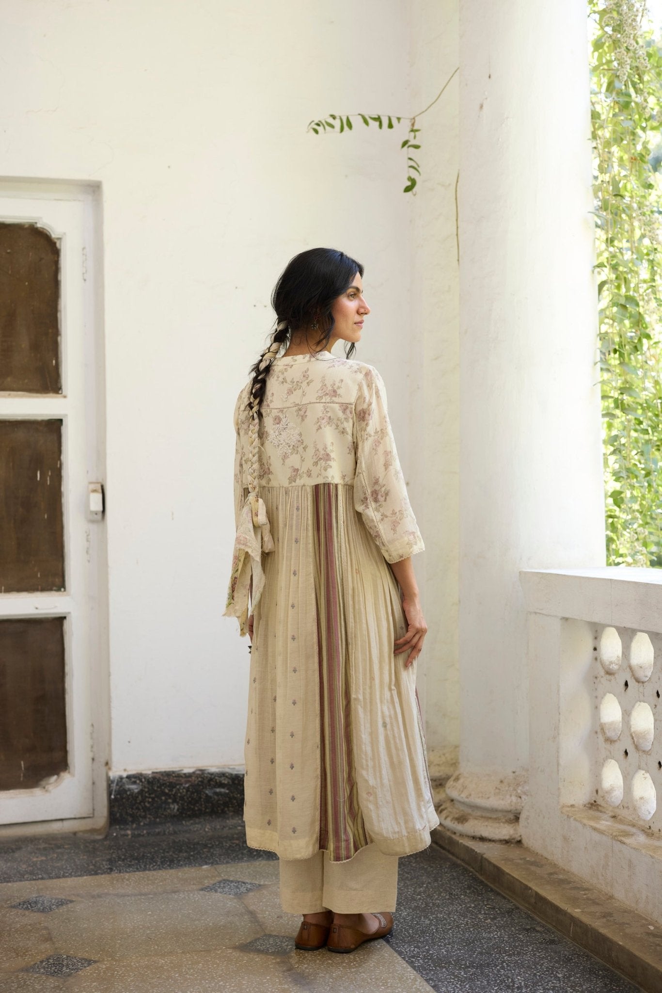 Chowa Kurta Set - Ecru and Purple - CiceroniKurta Set, Everyday WearKhyati Rughani