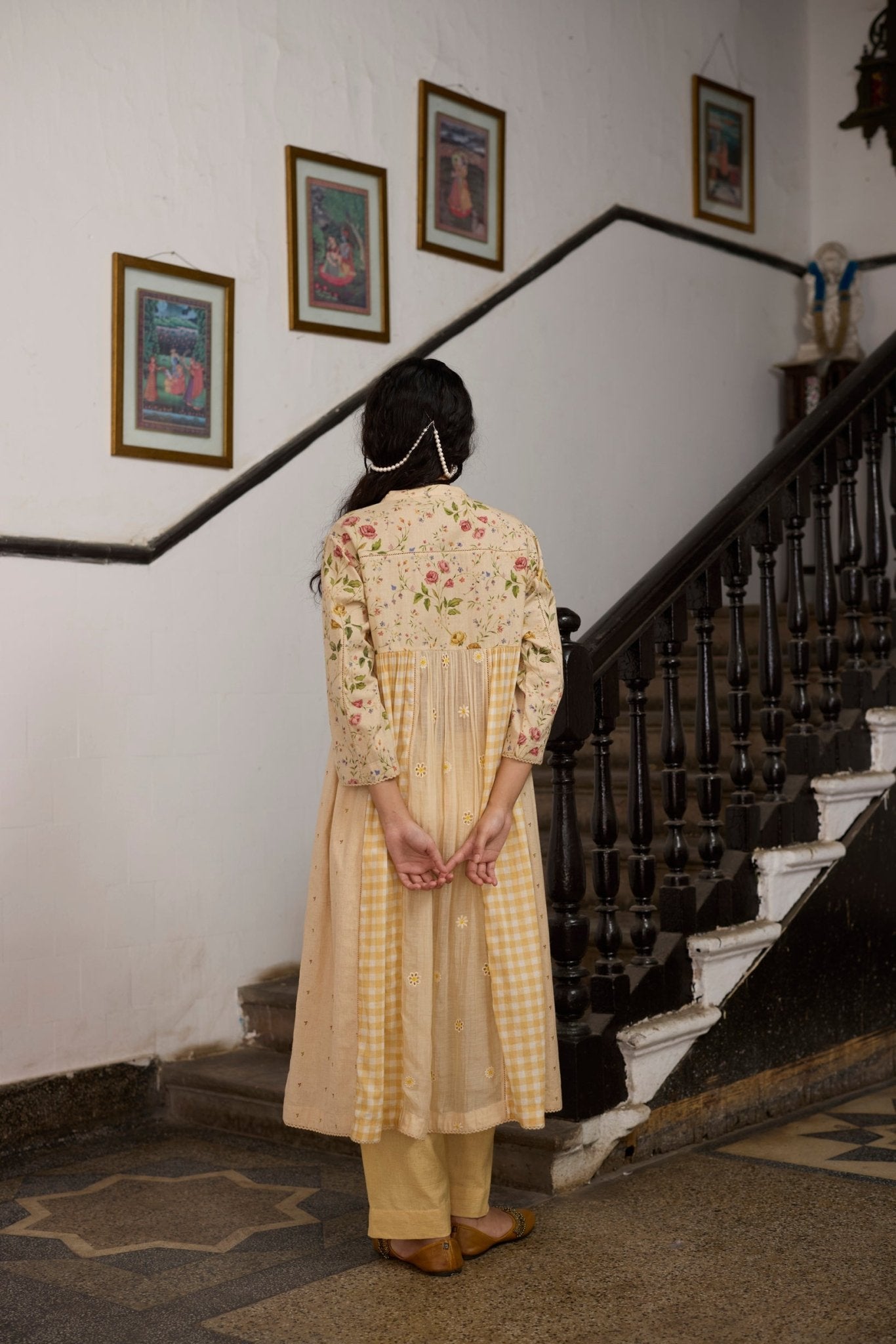 Chowa Kurta Set - Ecru and Yellow - CiceroniKurta Set, Everyday WearKhyati Rughani