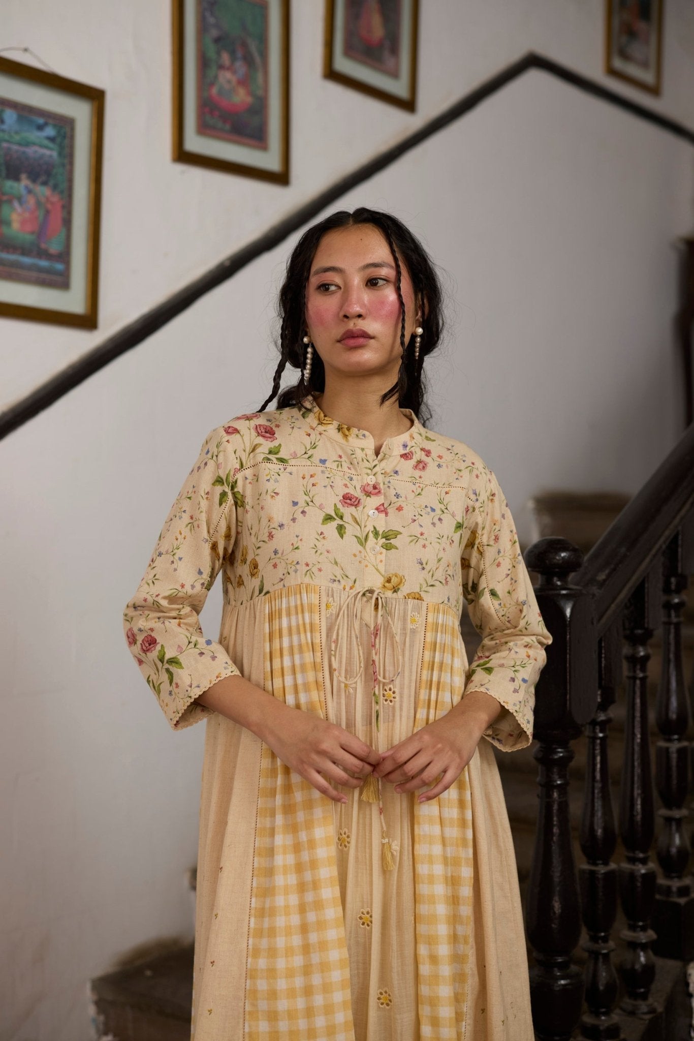 Chowa Kurta Set - Ecru and Yellow - CiceroniKurta Set, Everyday WearKhyati Rughani