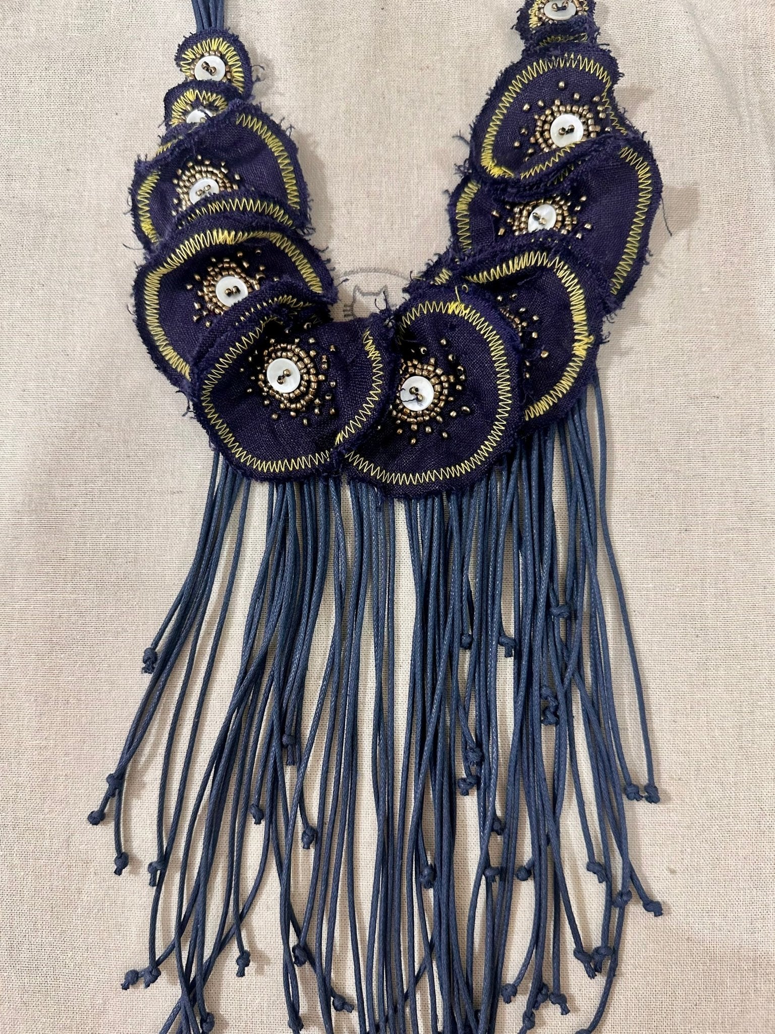 Circular Fabric Neckpiece - Blue - CiceroniNeckpieceNine Lives