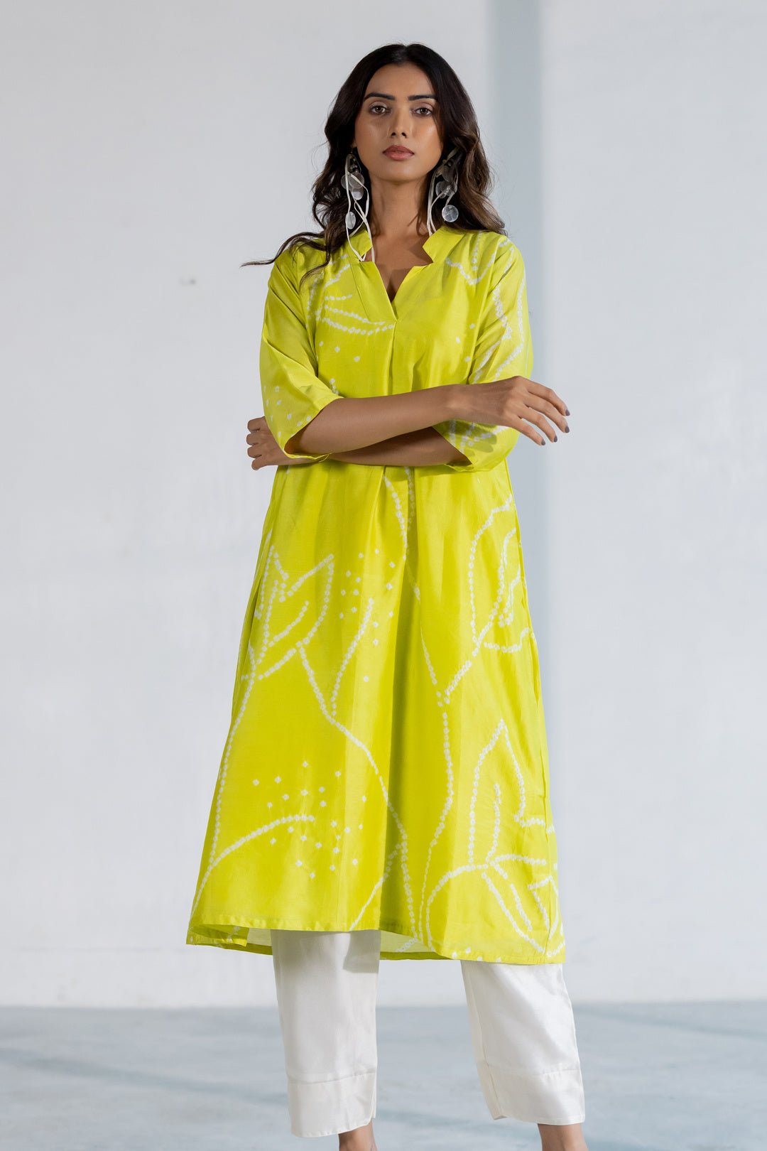 Citron Bandhani Kurta - CiceroniKurtaSilai Studio