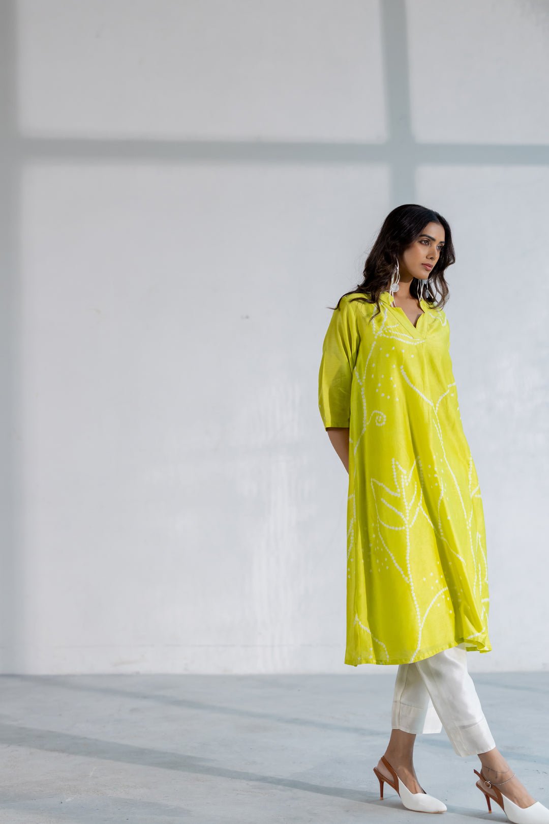 Citron Bandhani Kurta - CiceroniKurtaSilai Studio
