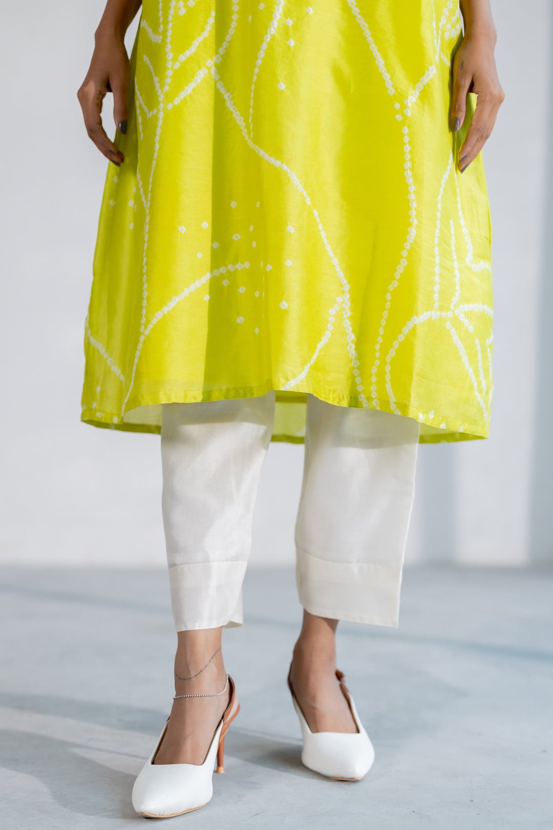 Citron Bandhani Kurta - CiceroniKurtaSilai Studio